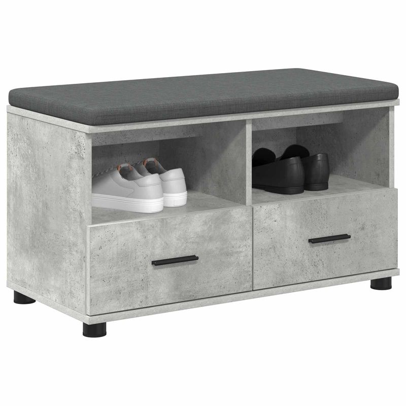 Casa si Gradina - Mobilier - Organizare si depozitare - Bancute - Banca pentru hol cu perna Gri din beton 80 x 38 x 46 cm - Infinity.ro