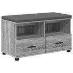 Casa si Gradina - Mobilier - Canapele si coltare - Banchete - Banca pentru hol cu perna cu sertar Gri Sonoma 80 x 38 x 46 cm - Infinity.ro