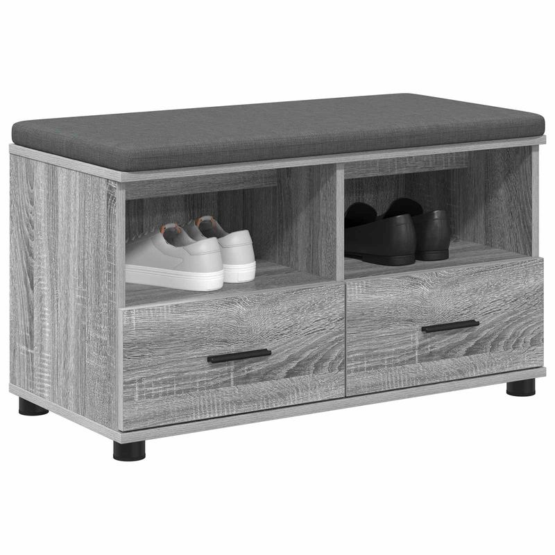 Casa si Gradina - Mobilier - Canapele si coltare - Banchete - Banca pentru hol cu perna cu sertar Gri Sonoma 80 x 38 x 46 cm - Infinity.ro