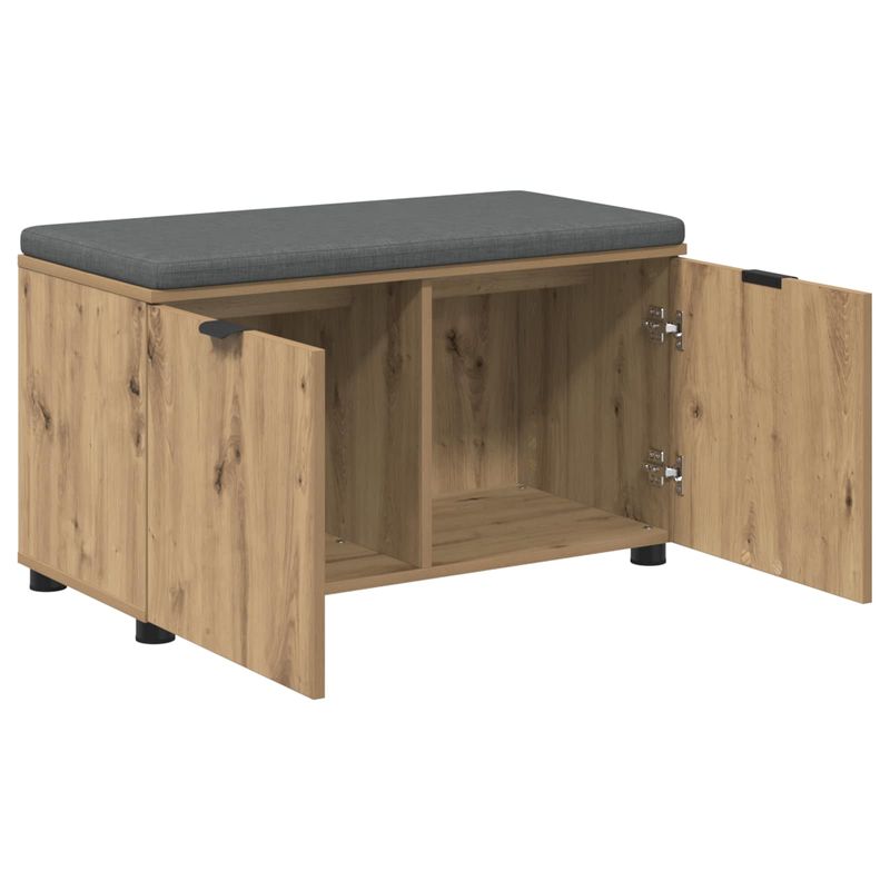 Casa si Gradina - Mobilier - Canapele si coltare - Banchete - Banca pentru hol cu perna Stejar Artizanal 80 x 46 x 46 cm - Infinity.ro