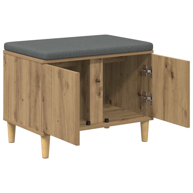 Casa si Gradina - Mobilier - Organizare si depozitare - Bancute - Banca pentru hol cu perna, Stejar Artizanal 60 x 38 x 46 cm - Infinity.ro