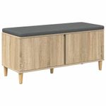 Casa si Gradina - Mobilier - Organizare si depozitare - Bancute - Banca pentru hol cu perna cu usa Stejar Sonoma, 60 x 38 x 46 cm - Infinity.ro