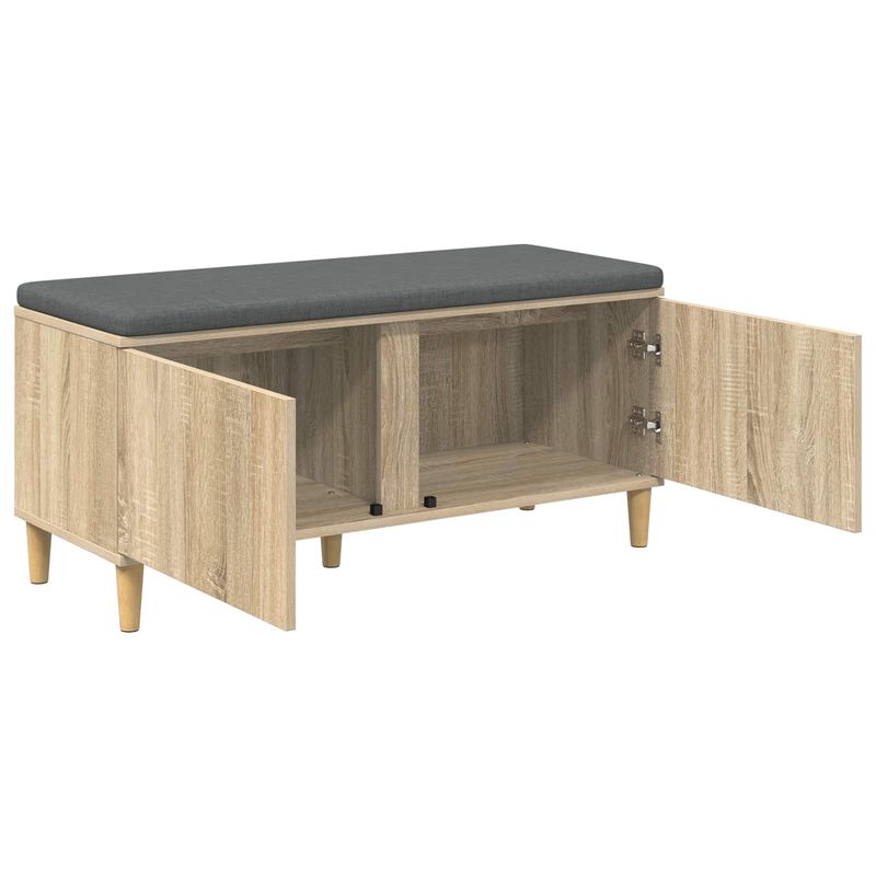 Casa si Gradina - Mobilier - Organizare si depozitare - Bancute - Banca pentru hol cu perna cu usa Stejar Sonoma, 60 x 38 x 46 cm - Infinity.ro