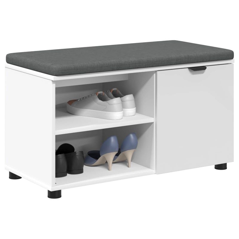 Casa si Gradina - Mobilier - Canapele si coltare - Banchete - Banca pentru hol cu perna Simplu Alb 80 x 38 x 46 cm - Infinity.ro