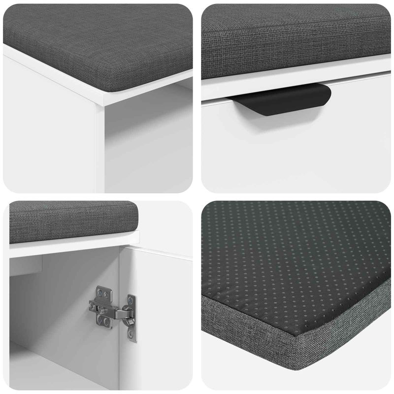 Casa si Gradina - Mobilier - Canapele si coltare - Banchete - Banca pentru hol cu perna Simplu Alb 80 x 38 x 46 cm - Infinity.ro