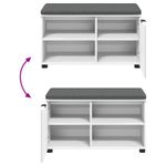 Casa si Gradina - Mobilier - Canapele si coltare - Banchete - Banca pentru hol cu perna Simplu Alb 80 x 38 x 46 cm - Infinity.ro