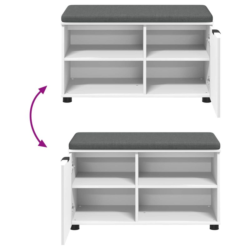 Casa si Gradina - Mobilier - Canapele si coltare - Banchete - Banca pentru hol cu perna Simplu Alb 80 x 38 x 46 cm - Infinity.ro