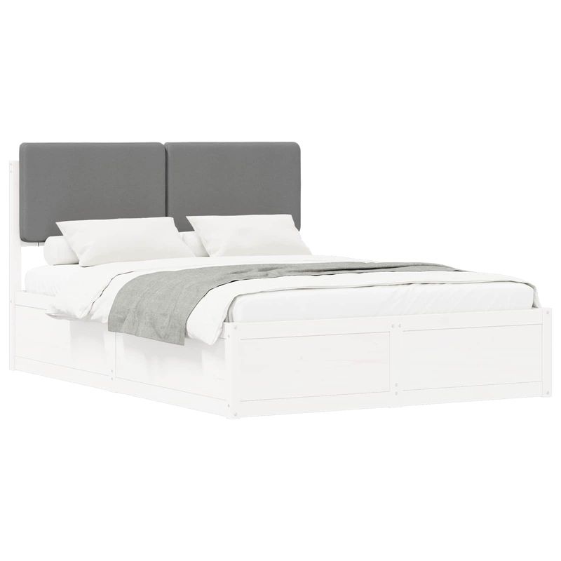 Casa si Gradina - Mobilier - Paturi si accesorii - Paturi - Cadru de pat cu tablie tapitata Gri deschis 100 x 200 cm - Infinity.ro