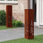 Casa si Gradina - Corpuri si surse de iluminat - Iluminat exterior - Felinare - Lumina LED Solara pentru Alei cu lumini cu baterie 2 pcs Bronz - Infinity.ro