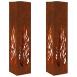 Casa si Gradina - Corpuri si surse de iluminat - Iluminat exterior - Felinare - Lumina LED Solara pentru Alei cu lumini cu baterie 2 pcs Bronz - Infinity.ro