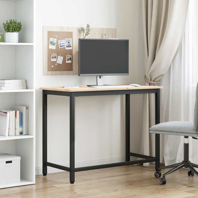 Casa si Gradina - Mobilier - Mese si birouri - Birouri - Masa natural 100 x 50 x 77 cm Lemn ingineresc si otel - Infinity.ro