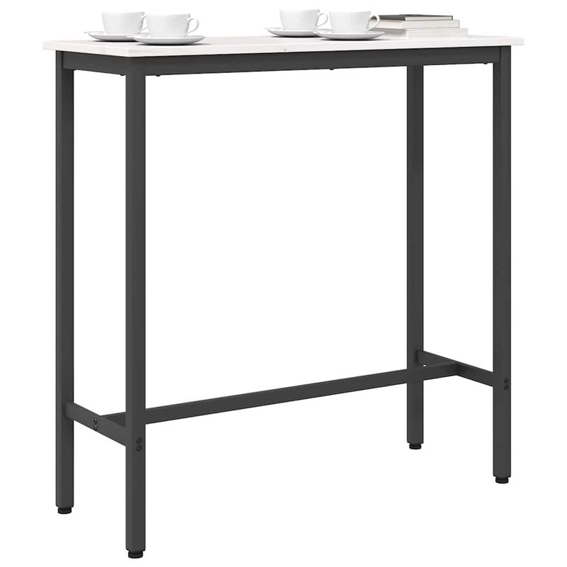 Casa si Gradina - Mobilier - Mese si birouri - Mese living - Masa Alb 100 x 40 x 101 cm Lemn ingineresc si otel - Infinity.ro