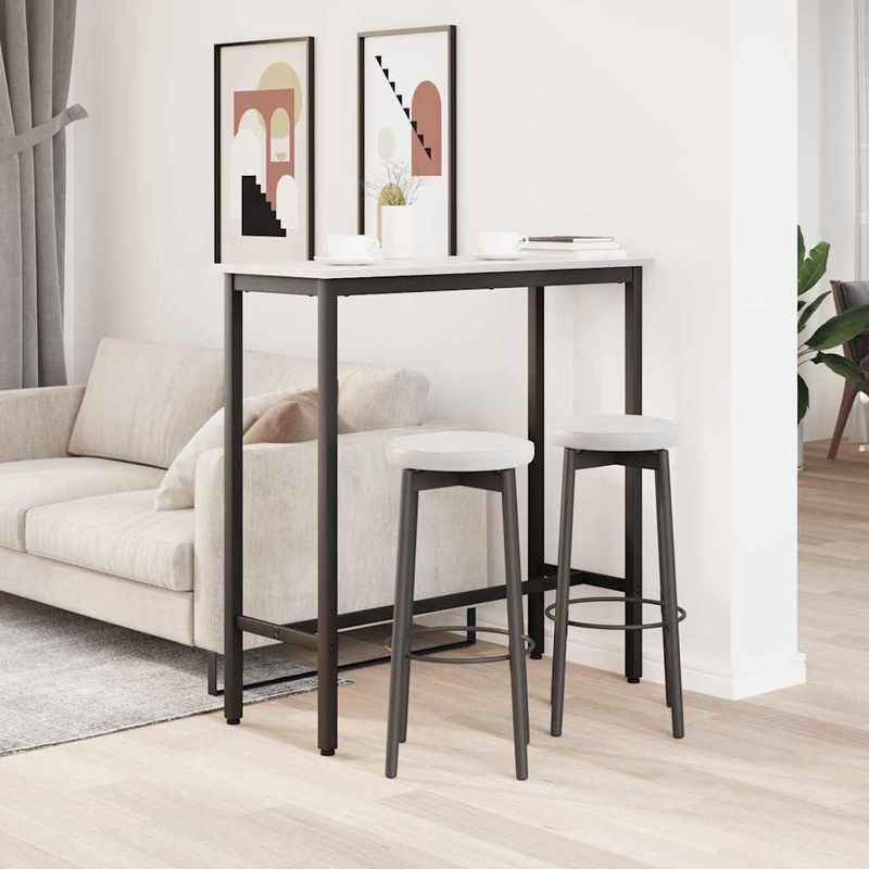 Casa si Gradina - Mobilier - Mese si birouri - Mese living - Masa Alb 100 x 40 x 101 cm Lemn ingineresc si otel - Infinity.ro