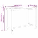 Casa si Gradina - Mobilier - Mese si birouri - Mese living - Masa Stejar fumuriu 100 x 50 x 76,5 cm Lemn ingineresc si otel - Infinity.ro