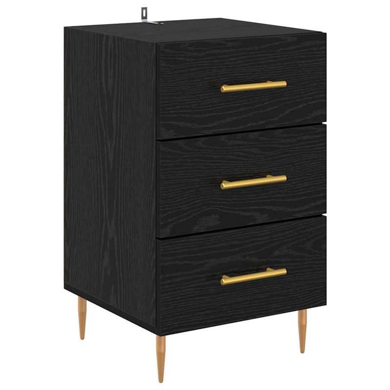 Casa si Gradina - Mobilier - Comode si corpuri - Noptiere - Dulap de noapte cu sertar Stejar Negru 40 x 40 x 66 cm Lemn compozit - Infinity.ro