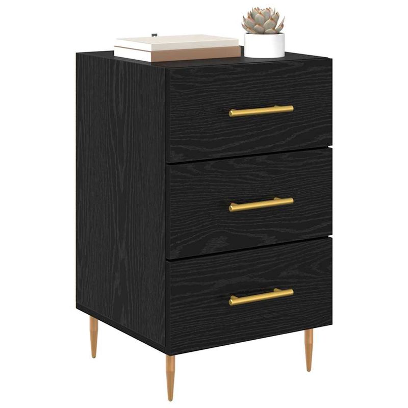 Casa si Gradina - Mobilier - Comode si corpuri - Noptiere - Dulap de noapte cu sertar Stejar Negru 40 x 40 x 66 cm Lemn compozit - Infinity.ro