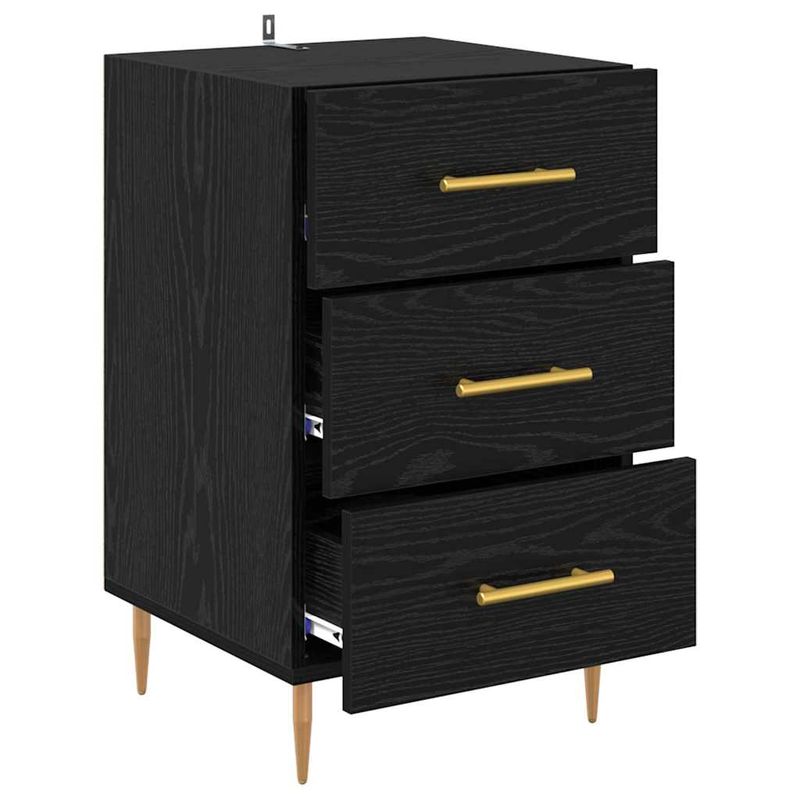 Casa si Gradina - Mobilier - Comode si corpuri - Noptiere - Dulap de noapte cu sertar Stejar Negru 40 x 40 x 66 cm Lemn compozit - Infinity.ro