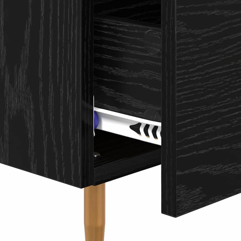 Casa si Gradina - Mobilier - Comode si corpuri - Noptiere - Dulap de noapte cu sertar Stejar Negru 40 x 40 x 66 cm Lemn compozit - Infinity.ro