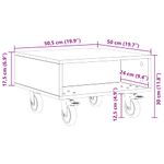 Casa si Gradina - Mobilier - Mese si birouri - Mese living - Masa laterala cu roti Stejar fumuriu 50 x 50 x 30 cm - Infinity.ro