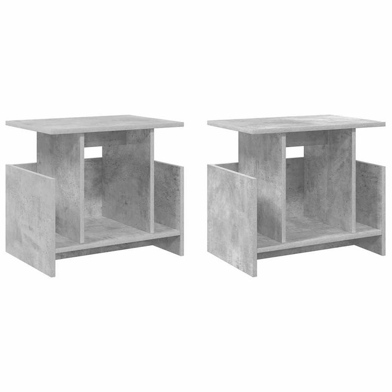 Casa si Gradina - Mobilier - Comode si corpuri - Comode - Support TV 2 pcs Gri din beton 50 x 35 x 45 cm Lemn compozit - Infinity.ro