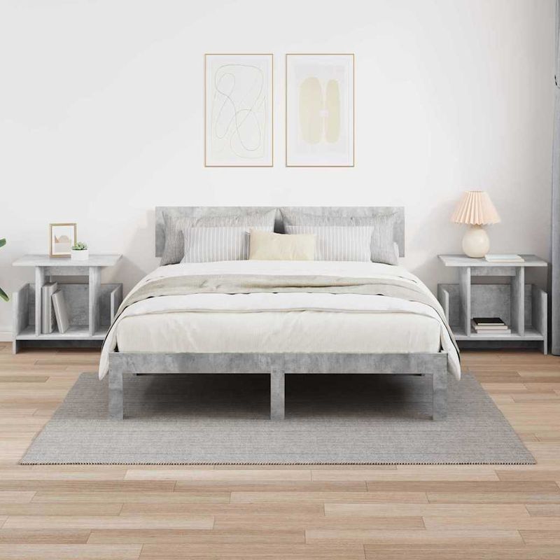 Casa si Gradina - Mobilier - Comode si corpuri - Comode - Support TV 2 pcs Gri din beton 50 x 35 x 45 cm Lemn compozit - Infinity.ro