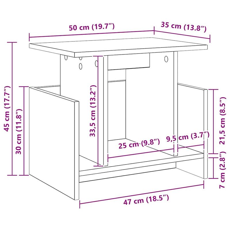 Casa si Gradina - Mobilier - Comode si corpuri - Comode - Support TV 2 pcs Gri din beton 50 x 35 x 45 cm Lemn compozit - Infinity.ro