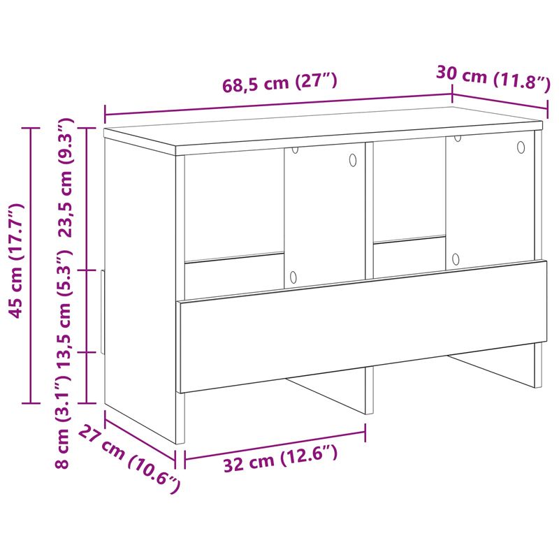 Casa si Gradina - Mobilier - Biblioteci si rafturi - Rafturi - Raft pentru reviste Stejar Artizanal 68,5 x 30 x 45 cm - Infinity.ro