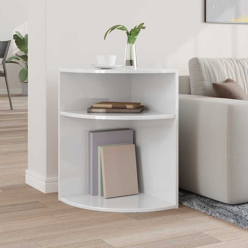 Casa si Gradina - Mobilier - Mese si birouri - Mese living - Masa laterala Alb lucios 39,7 x 39,7 x 60 cm Lemn compozit - Infinity.ro