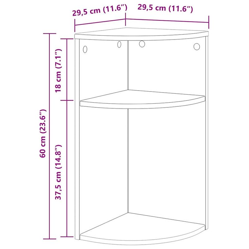 Casa si Gradina - Mobilier - Mese si birouri - Mese living - Masa laterala Gri Sonoma 29,6 x 29,6 x 60 cm Lemn compozit - Infinity.ro