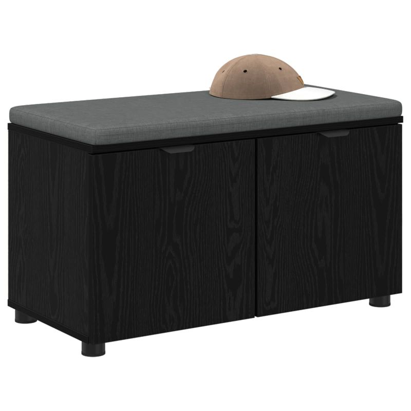 Casa si Gradina - Mobilier - Organizare si depozitare - Bancute - Banca pentru hol cu perna cu usa Stejar Negru 80 x 46 x 46 cm - Infinity.ro