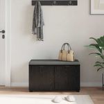 Casa si Gradina - Mobilier - Organizare si depozitare - Bancute - Banca pentru hol cu perna cu usa Stejar Negru 80 x 46 x 46 cm - Infinity.ro