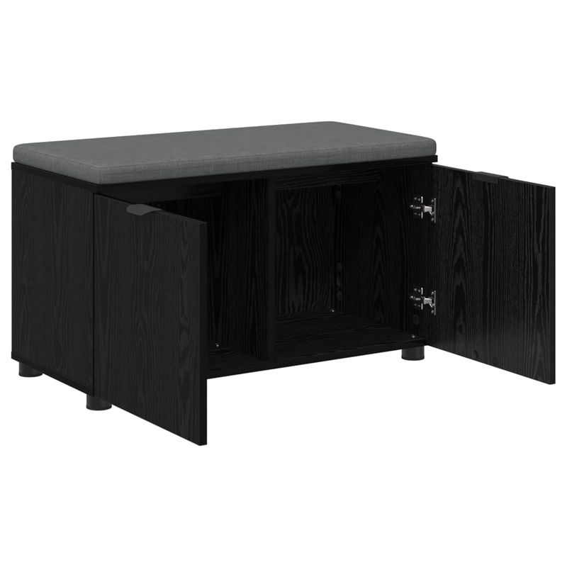 Casa si Gradina - Mobilier - Organizare si depozitare - Bancute - Banca pentru hol cu perna cu usa Stejar Negru 80 x 46 x 46 cm - Infinity.ro