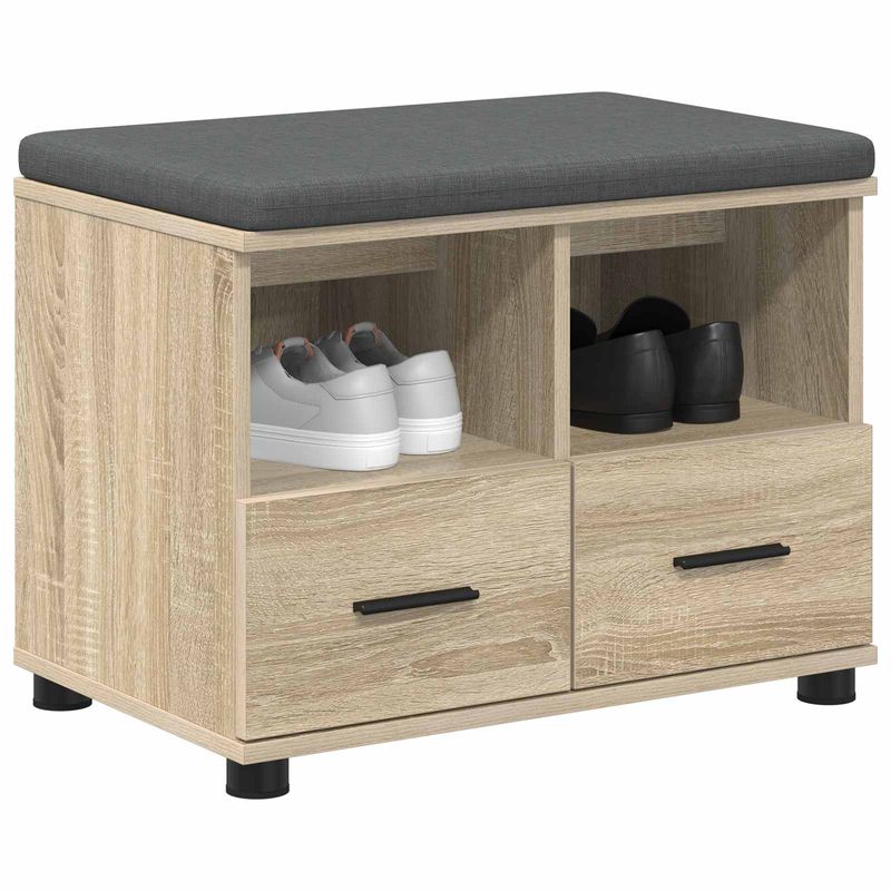 Casa si Gradina - Mobilier - Organizare si depozitare - Bancute - Banca pentru hol cu perna Stejar Sonoma 60 x 38 x 46 cm - Infinity.ro