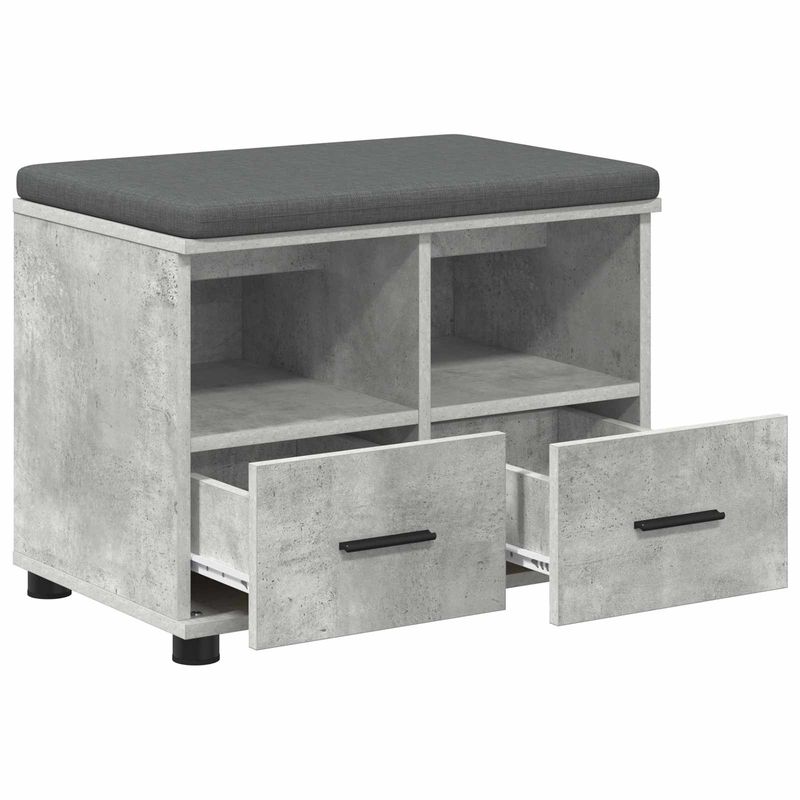 Casa si Gradina - Mobilier - Organizare si depozitare - Bancute - Banca pentru hol cu perna Gri din beton 60 x 38 x 46 cm - Infinity.ro
