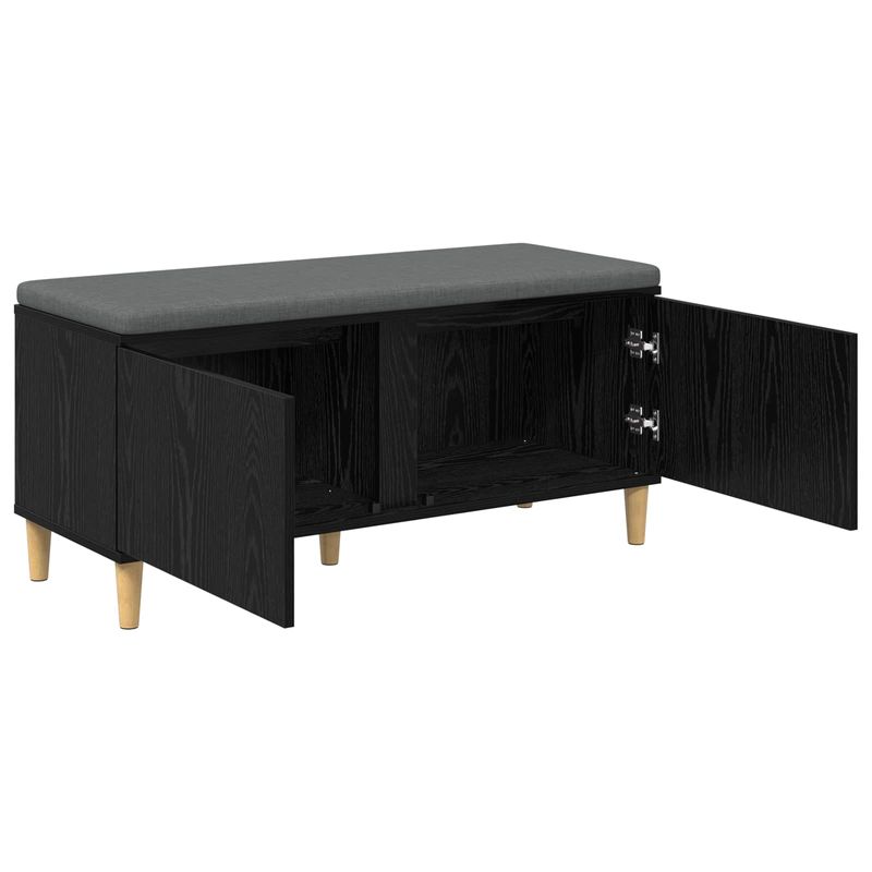 Casa si Gradina - Mobilier - Organizare si depozitare - Bancute - Banca pentru hol cu perna cu usa, Stejar Negru 60 x 38 x 46 cm - Infinity.ro
