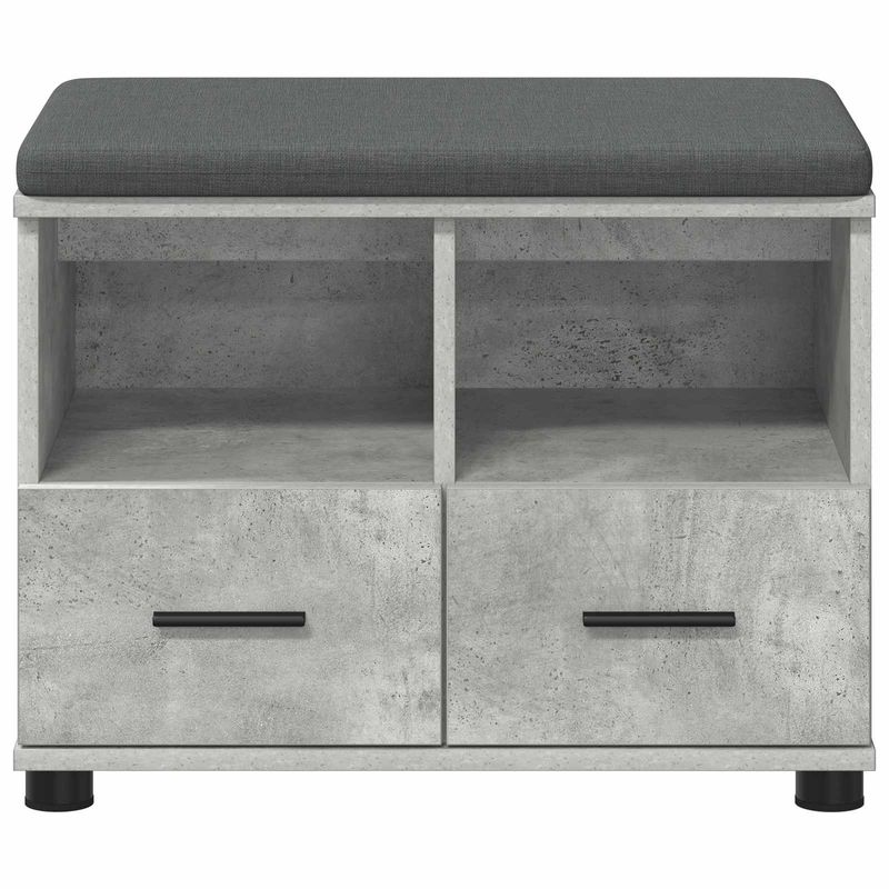 Casa si Gradina - Mobilier - Organizare si depozitare - Bancute - Banca pentru hol cu perna Gri din beton 60 x 38 x 46 cm - Infinity.ro