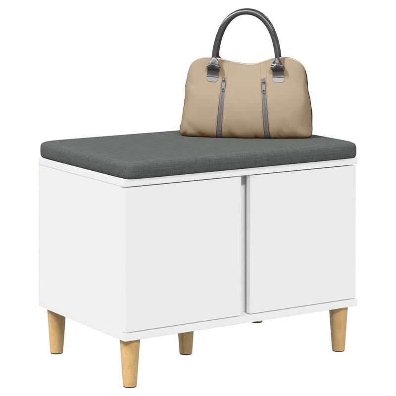 Casa si Gradina - Mobilier - Organizare si depozitare - Bancute - Banca pentru hol cu perna cu depozitare, Alb 60 x 38 x 46 cm - Infinity.ro