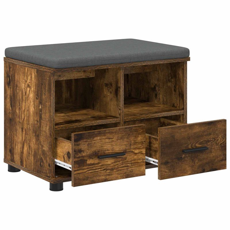 Casa si Gradina - Mobilier - Organizare si depozitare - Bancute - Banca pentru hol cu perna Stejar fumuriu 60 x 38 x 46 cm - Infinity.ro