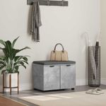 Casa si Gradina - Mobilier - Organizare si depozitare - Bancute - Banca pentru hol cu perna cu usa Gri, din beton 60 x 38 x 46 cm - Infinity.ro