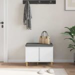 Casa si Gradina - Mobilier - Organizare si depozitare - Bancute - Banca pentru hol cu perna cu depozitare, Alb 60 x 38 x 46 cm - Infinity.ro
