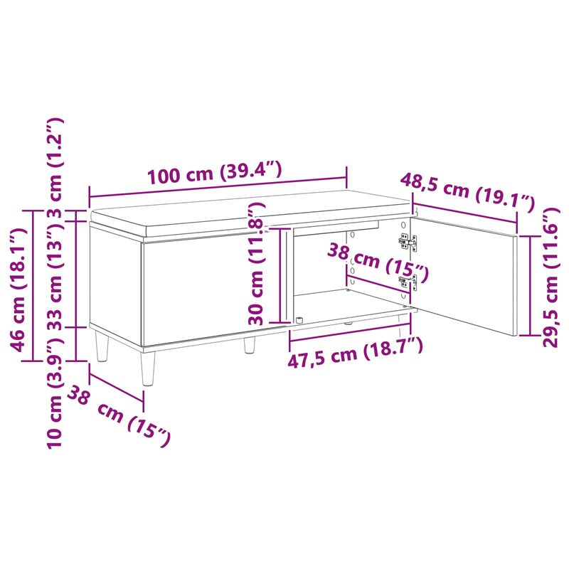 Casa si Gradina - Mobilier - Organizare si depozitare - Bancute - Banca pentru hol cu perna cu usa, Stejar Negru 60 x 38 x 46 cm - Infinity.ro