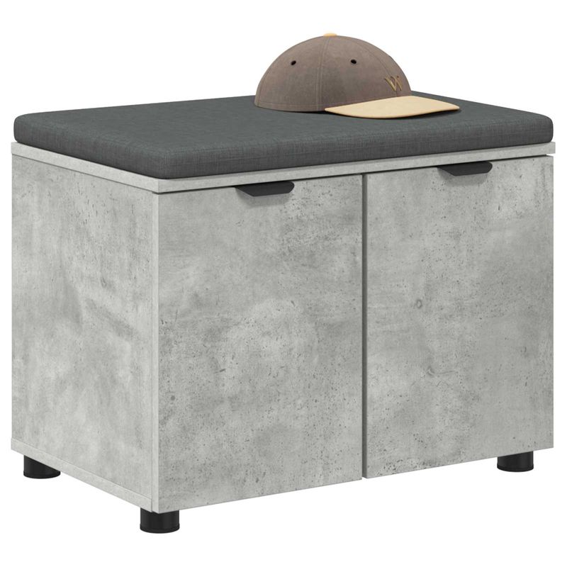 Casa si Gradina - Mobilier - Organizare si depozitare - Bancute - Banca pentru hol cu perna cu usa Gri, din beton 60 x 38 x 46 cm - Infinity.ro