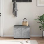 Casa si Gradina - Mobilier - Organizare si depozitare - Bancute - Banca pentru hol cu perna cu usa Gri, din beton 60 x 38 x 46 cm - Infinity.ro