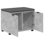 Casa si Gradina - Mobilier - Organizare si depozitare - Bancute - Banca pentru hol cu perna cu usa Gri, din beton 60 x 38 x 46 cm - Infinity.ro