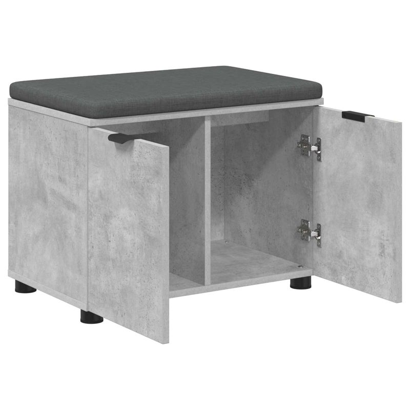 Casa si Gradina - Mobilier - Organizare si depozitare - Bancute - Banca pentru hol cu perna cu usa Gri, din beton 60 x 38 x 46 cm - Infinity.ro
