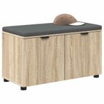 Casa si Gradina - Mobilier - Organizare si depozitare - Bancute - Banca pentru hol cu perna cu usa Stejar Sonoma 80 x 46 x 46 cm - Infinity.ro