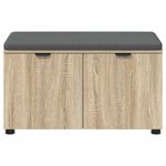 Casa si Gradina - Mobilier - Organizare si depozitare - Bancute - Banca pentru hol cu perna cu usa Stejar Sonoma 80 x 46 x 46 cm - Infinity.ro