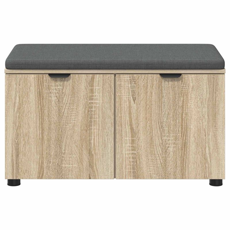 Casa si Gradina - Mobilier - Organizare si depozitare - Bancute - Banca pentru hol cu perna cu usa Stejar Sonoma 80 x 46 x 46 cm - Infinity.ro