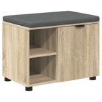 Casa si Gradina - Mobilier - Canapele si coltare - Banchete - Banca pentru hol cu perna Simplu Stejar Sonoma 60 x 38 x 46 cm - Infinity.ro