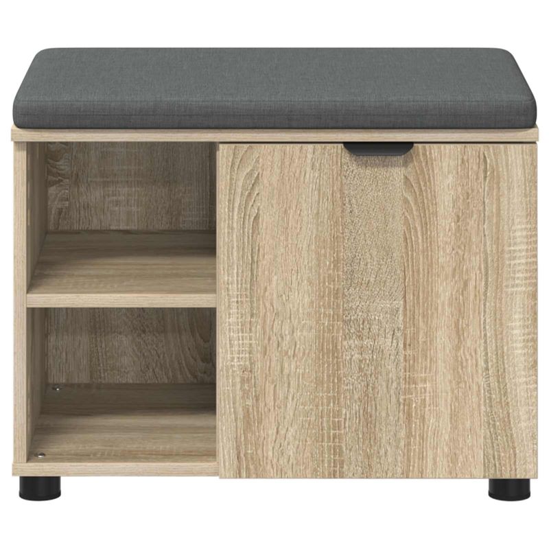 Casa si Gradina - Mobilier - Canapele si coltare - Banchete - Banca pentru hol cu perna Simplu Stejar Sonoma 60 x 38 x 46 cm - Infinity.ro